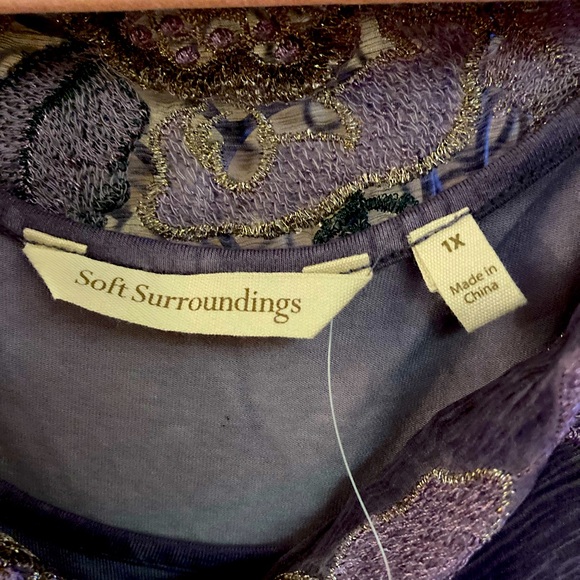 Soft Surroundings Antonia Silk Silver Threads Tunic - Picture 8 of 10